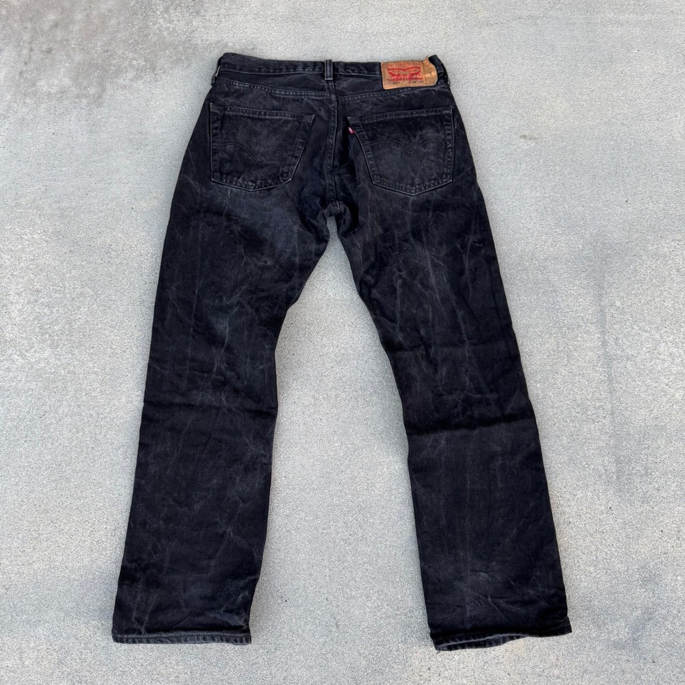 Levi's 501 Original Fit Jeans Mens 32x30 Faded Black Denim Straight Leg